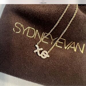 Sydney Evan 14k rose gold  xo script diamond necklace